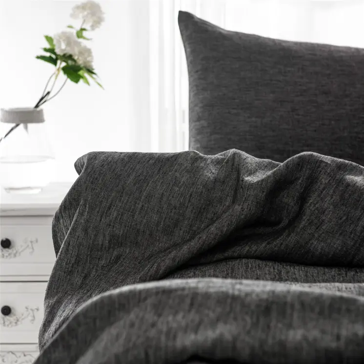 Set of Two Onyx Linen Pillowcases
