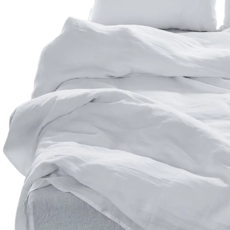 Four Piece White Linen Queen Sheet Set