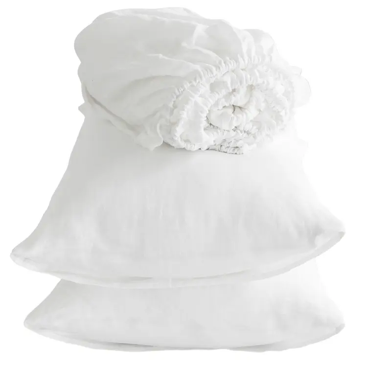 Four Piece Ivory Linen Sheet Set