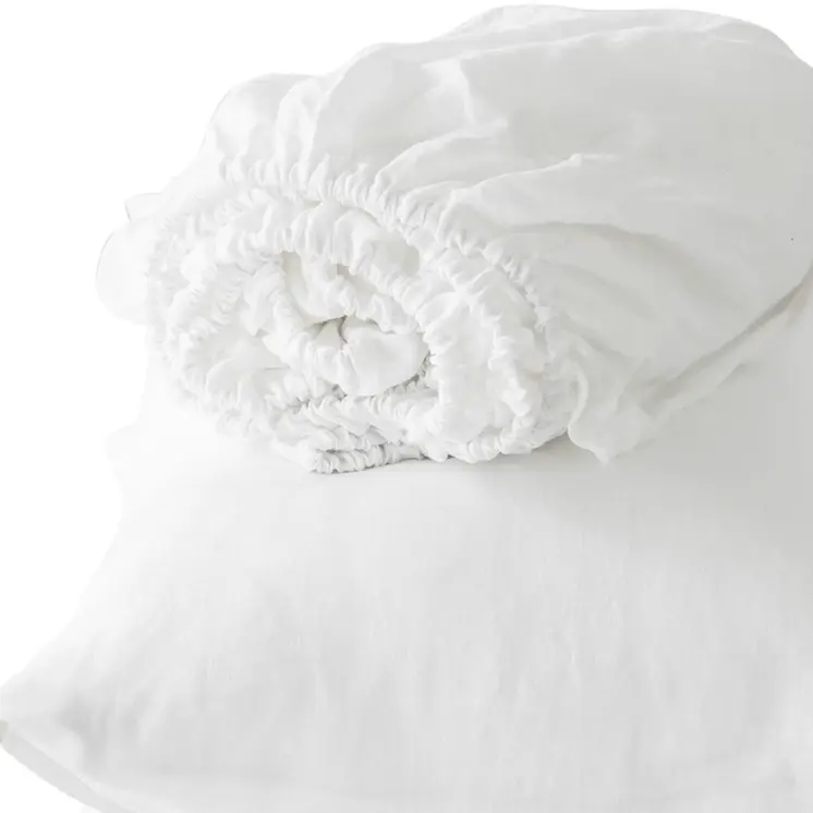 Four Piece Ivory Linen Sheet Set
