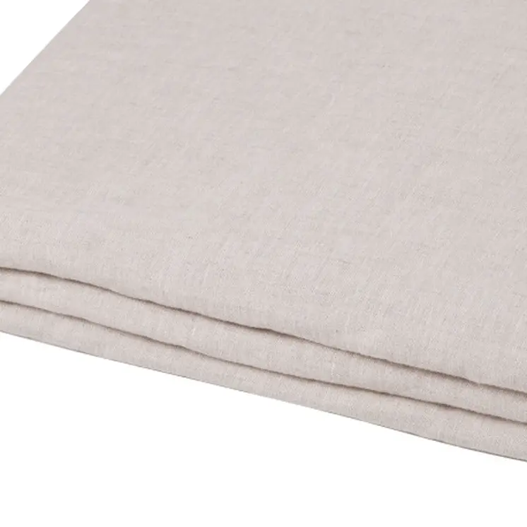 Light Gray Linen Twin Flat Sheet