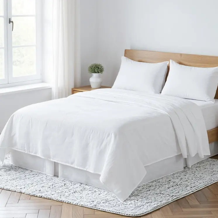 White Linen Full Double Flat Sheet