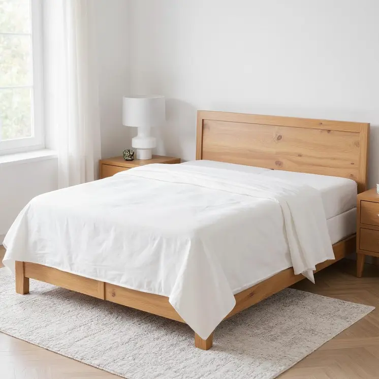 Ivory Linen King Flat Sheet