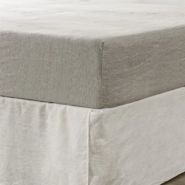 Light Gray Linen California King Fitted sheet