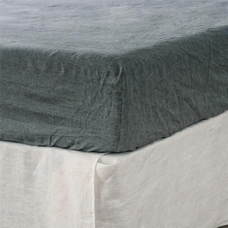 Slate Gray Linen Queen Fitted sheet