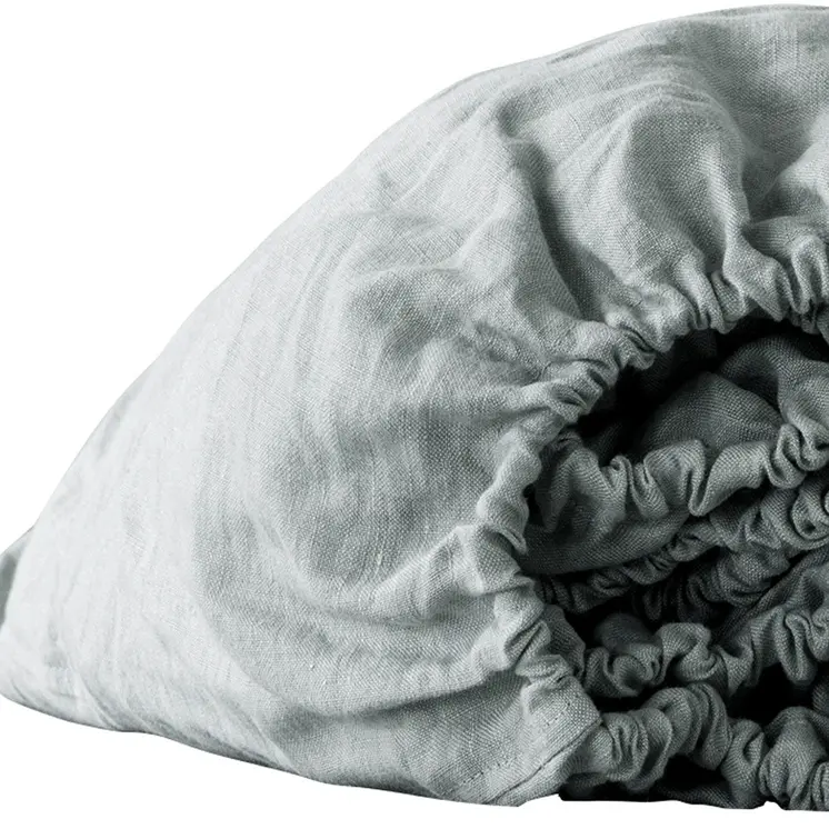 Blue Linen Twin Fitted Sheet