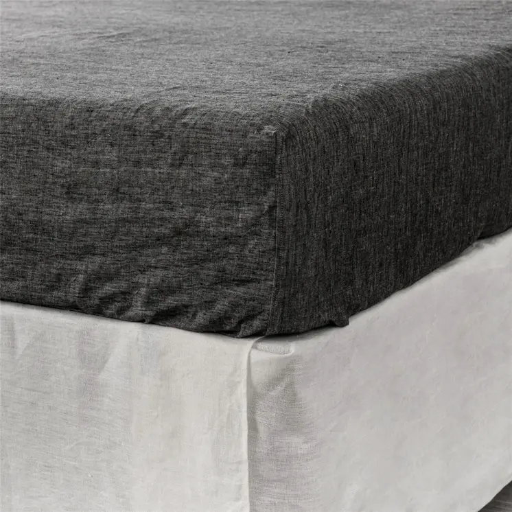 Onyx Linen Queen Fitted sheet