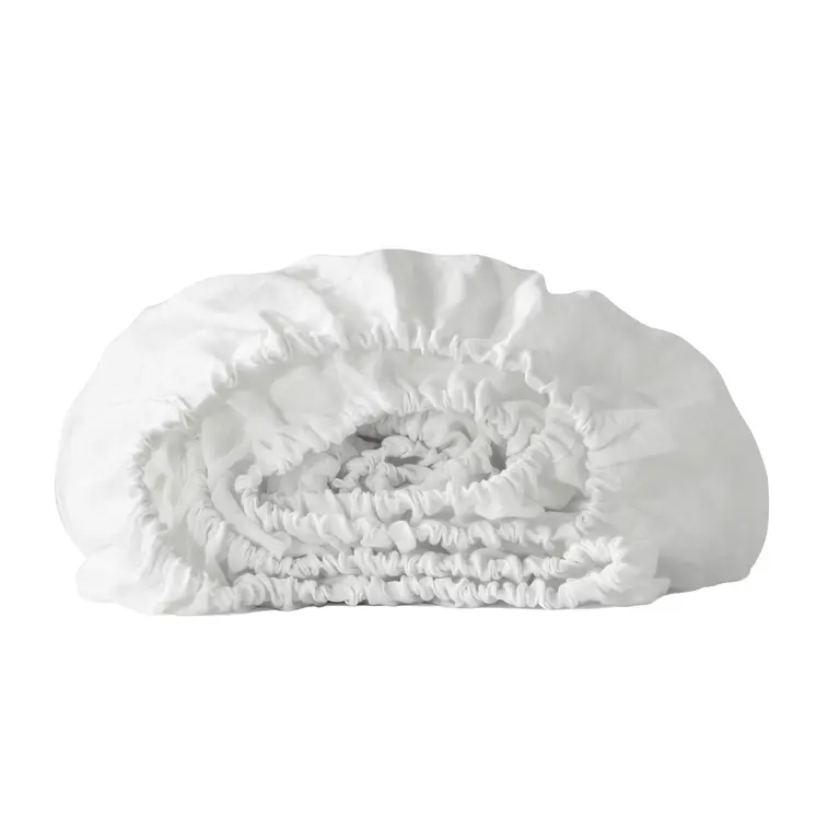 Ivory Linen Twin Fitted Sheet