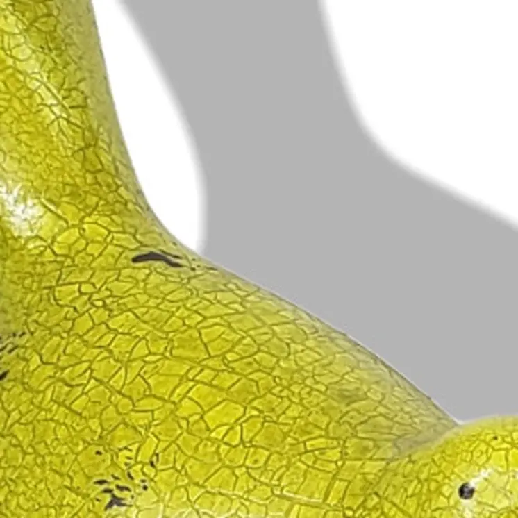 Set of Three Lemongrass Green Polyresin and Metal Bird Sculptures