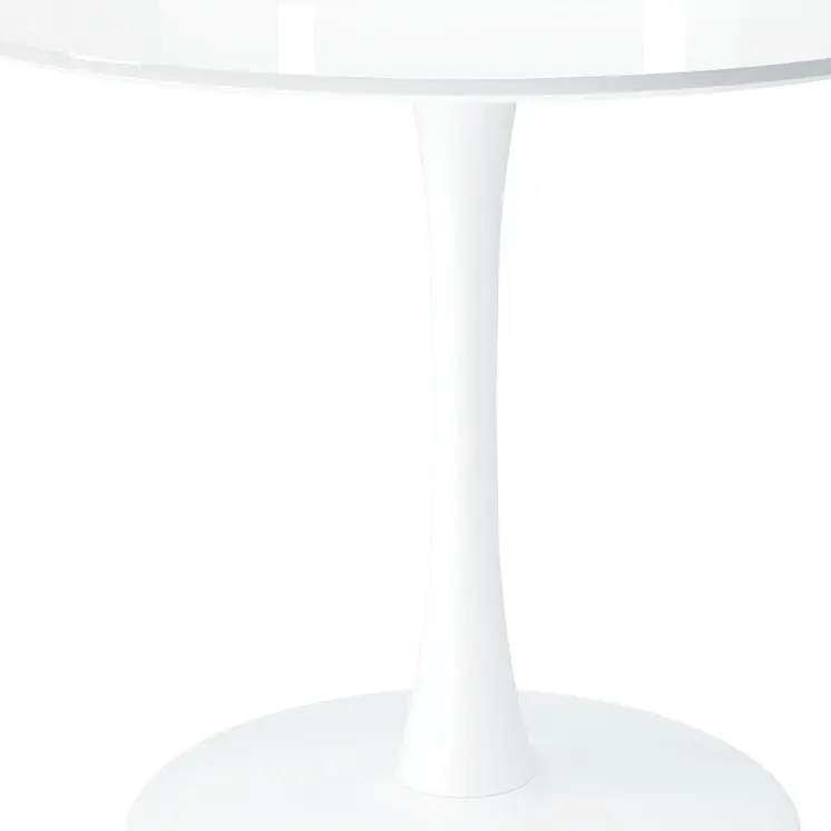 36" White Metal Dining Table