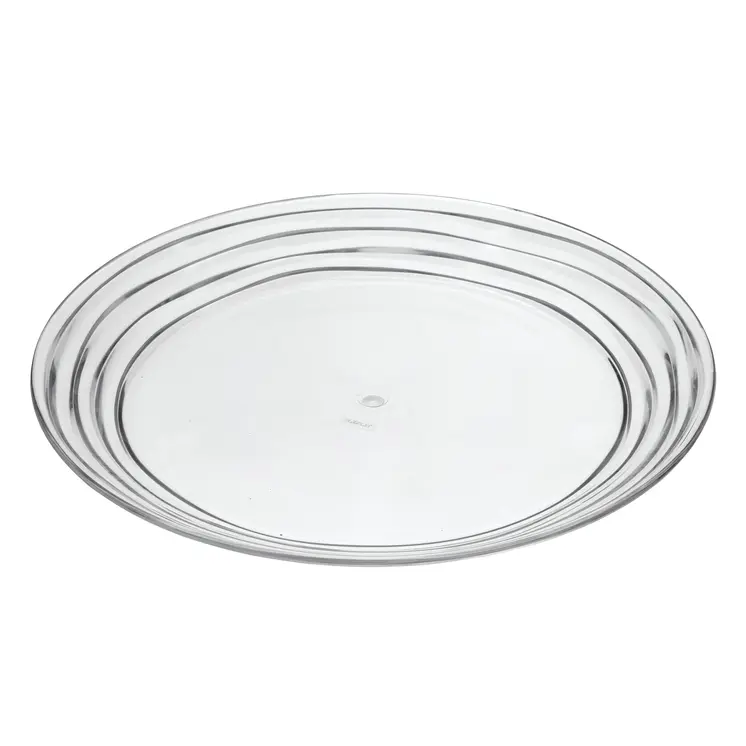 Clear Four Piece Round Swirl Acrylic Service For Four Dinner Plate Set