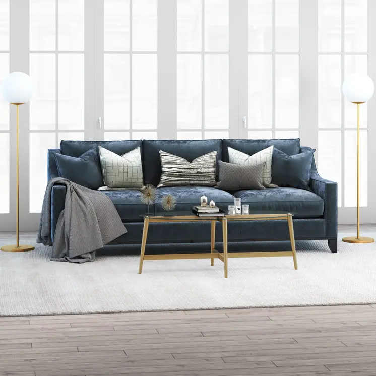 50" Clear And Gold Glass And Steel Oval Coffee Table