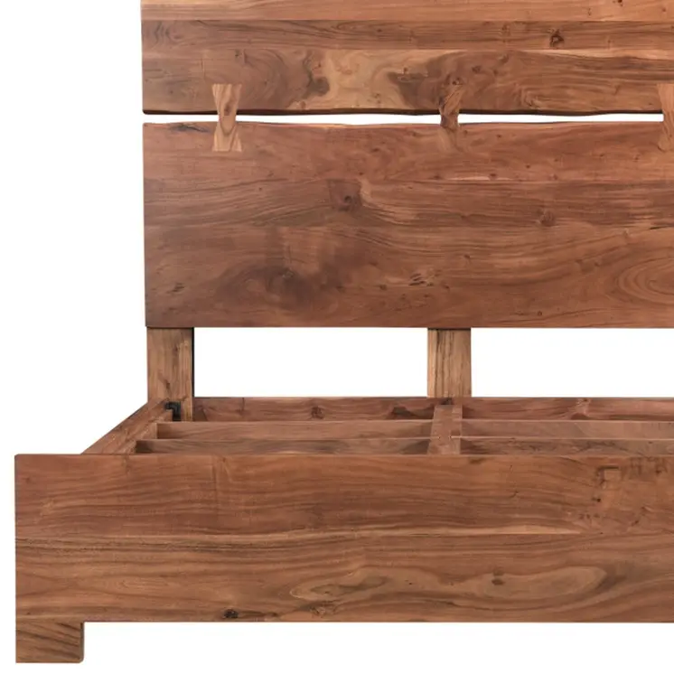 Chestnut Live Edge Solid Wood Queen Bed Frame