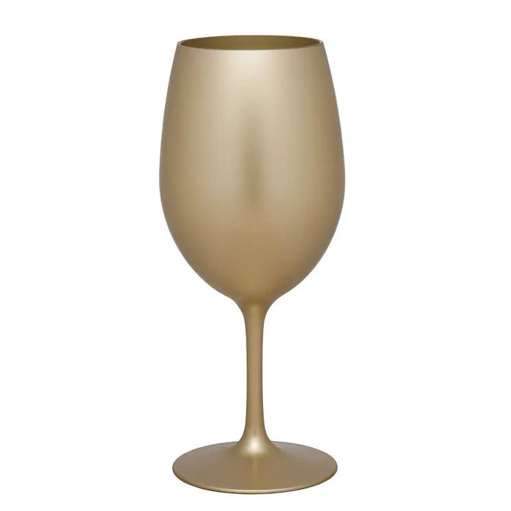 Set of Four Gold Acrylic Stemmed All Purpose Wine Glass