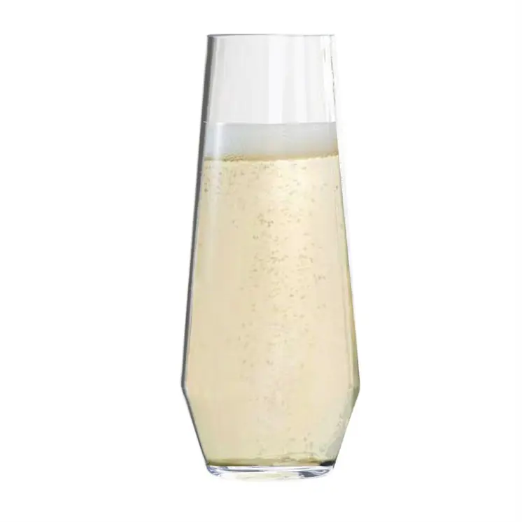 Set of Four Clear Tritan Plastic Stemmed All Purpose Wine Glass