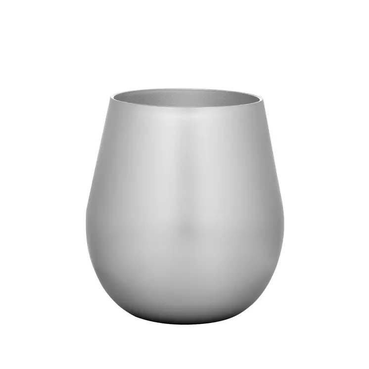 Set of Four Silver Acrylic Stemless All Purpose Wine Glass