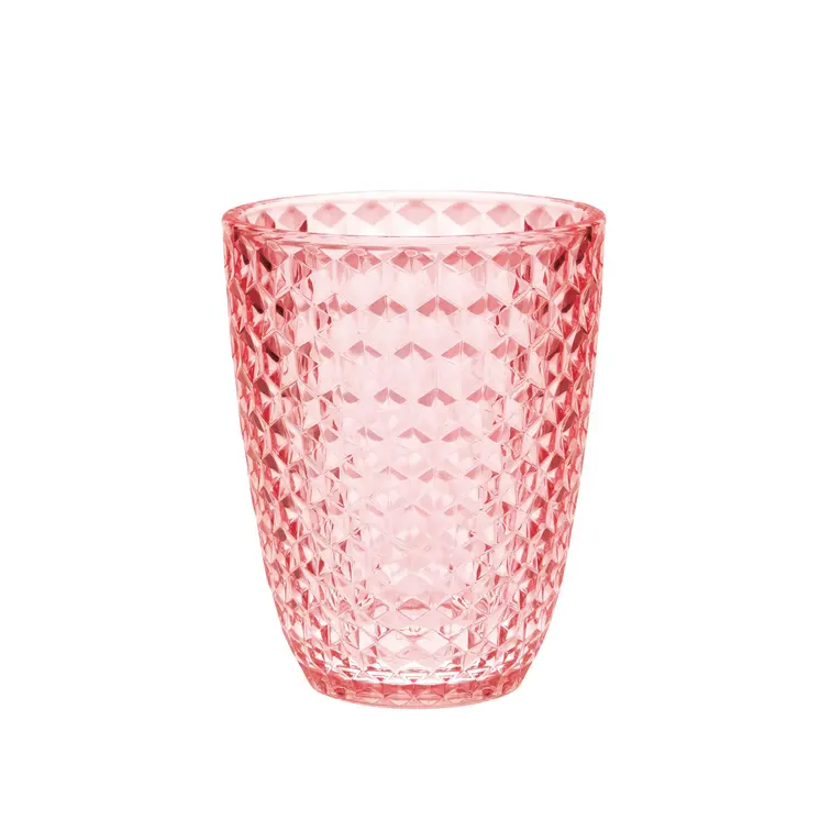 Set of Four Pink Diamond Acrylic Stemless Whiskey Glass