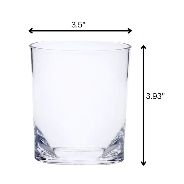 Set of Four Clear Acrylic Stemless Whiskey Glass