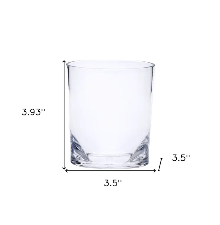 Set of Four Clear Acrylic Stemless Whiskey Glass