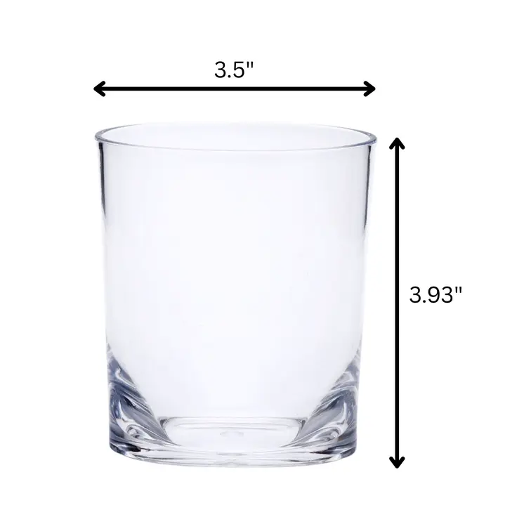 Set of Four Clear Tritan Plastic Stemless Whiskey Glass