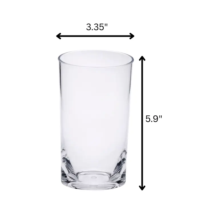 Set of Four Clear Acrylic Stemless Highball Glass