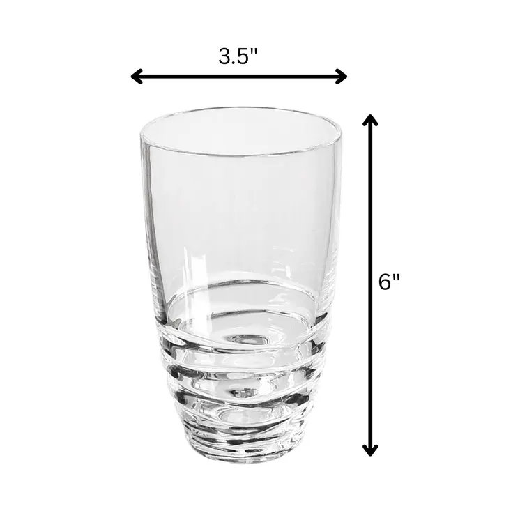Set of Four Clear Swirl Acrylic Highball Glasses