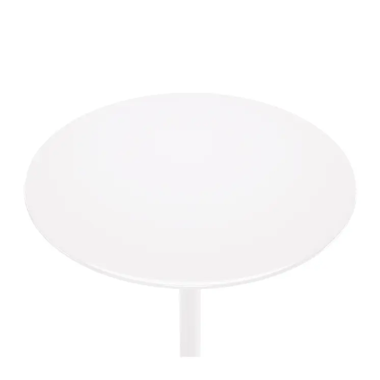 32" White Rounded Fiberglass and Metal Bar Table