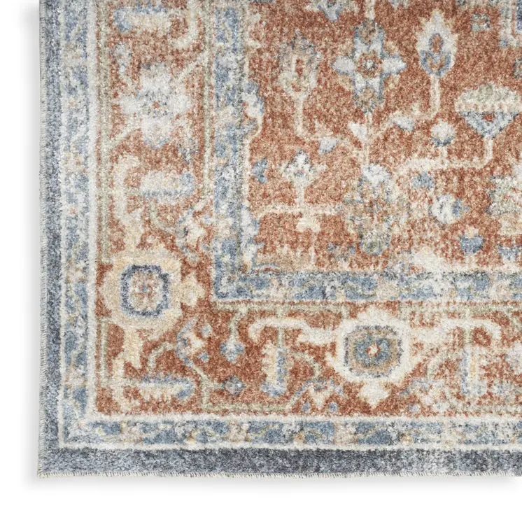 9' X 12' Ivory Oriental Power Loom Distressed Area Rug