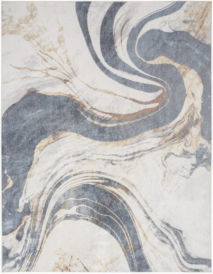 9' X 12' Gray Oriental Power Loom Area Rug