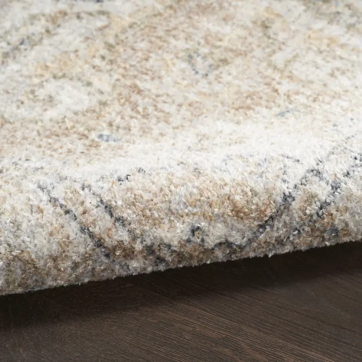 9' X 12' Beige Oriental Power Loom Area Rug