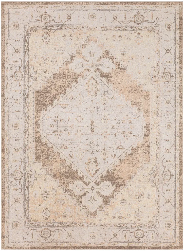 3' X 5' Sage Oriental Power Loom Distressed Washable Area Rug