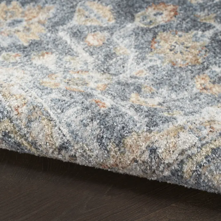 8' Gray Oriental Distressed Washable Runner Rug