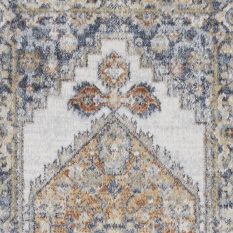 8' Gray Oriental Distressed Washable Runner Rug