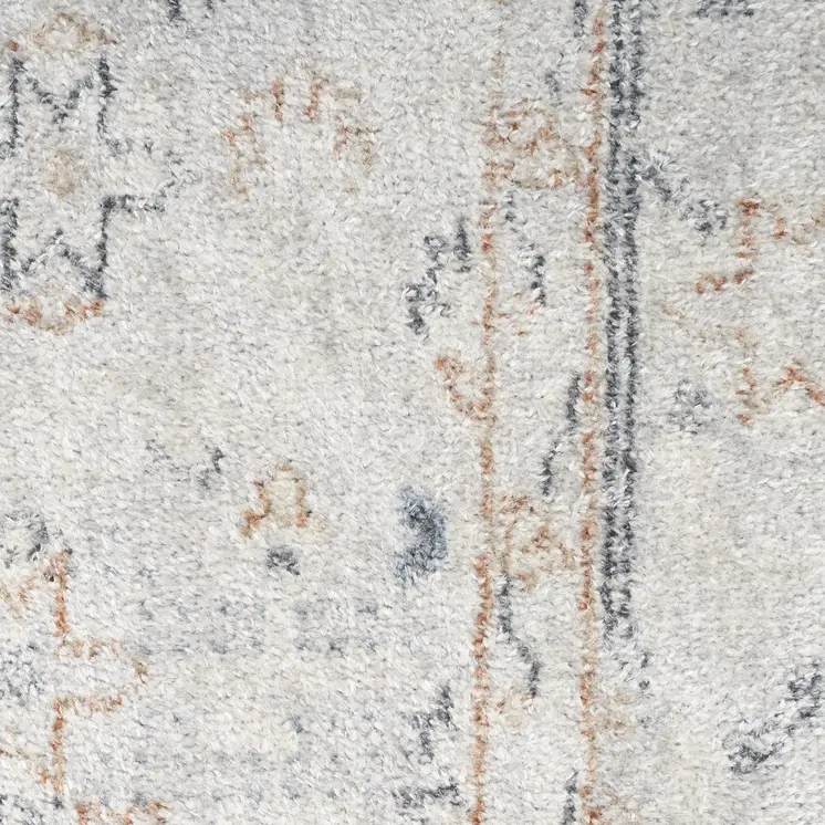 7' X 9' Light Blue Oriental Power Loom Distressed Washable Area Rug