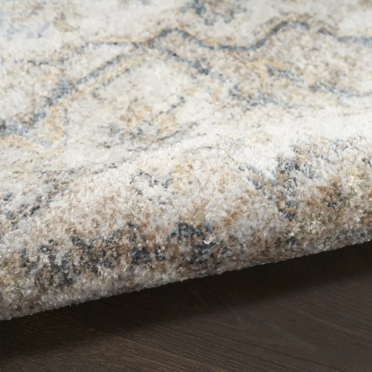 4' X 6' Silver Oriental Power Loom Washable Area Rug