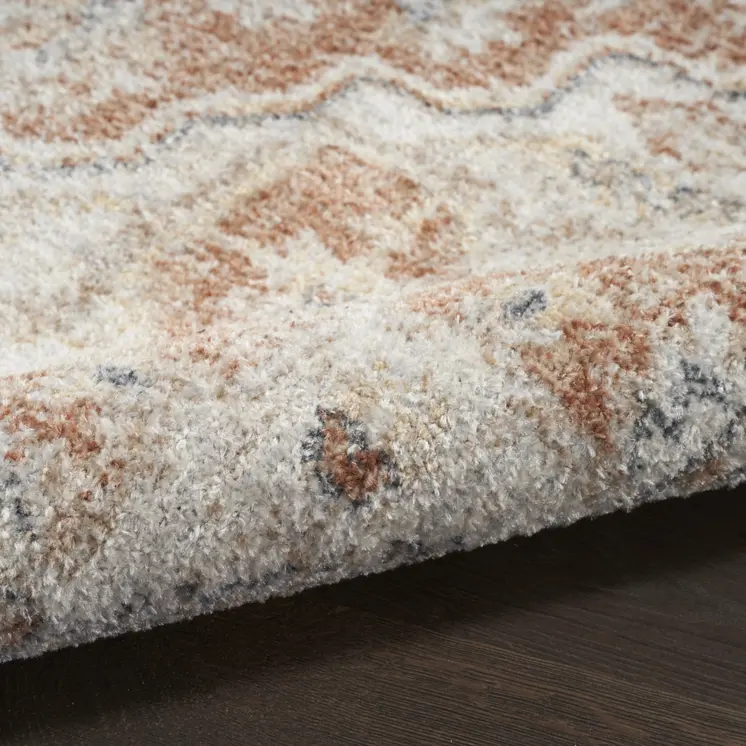 12' Gold And Ivory Oriental Washable Runner Rug