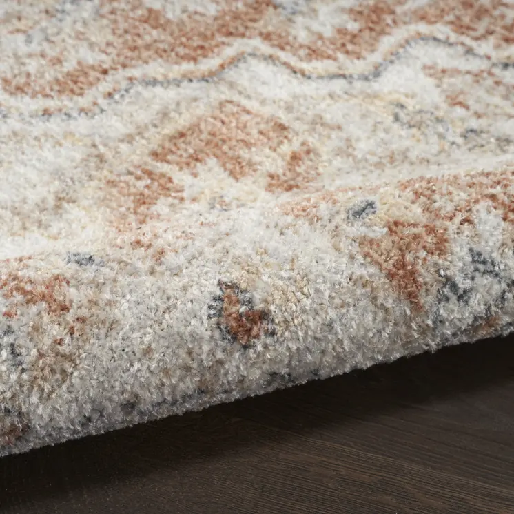12' Gold And Ivory Oriental Washable Runner Rug