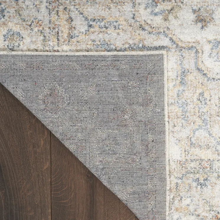 12' Gray Oriental Washable Runner Rug