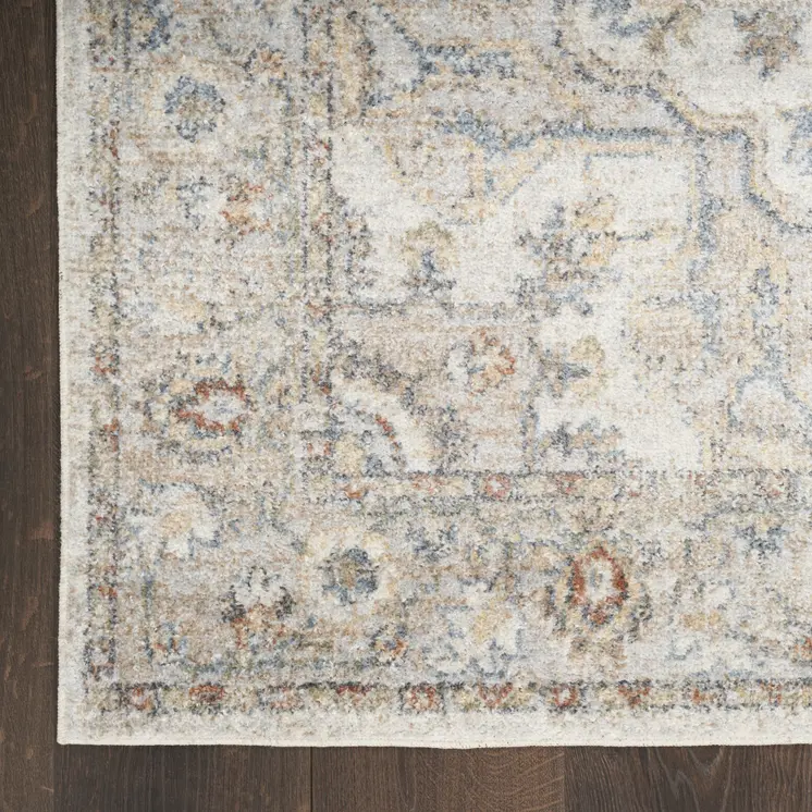 12' Gray Oriental Washable Runner Rug