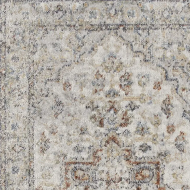 12' Gray Oriental Washable Runner Rug
