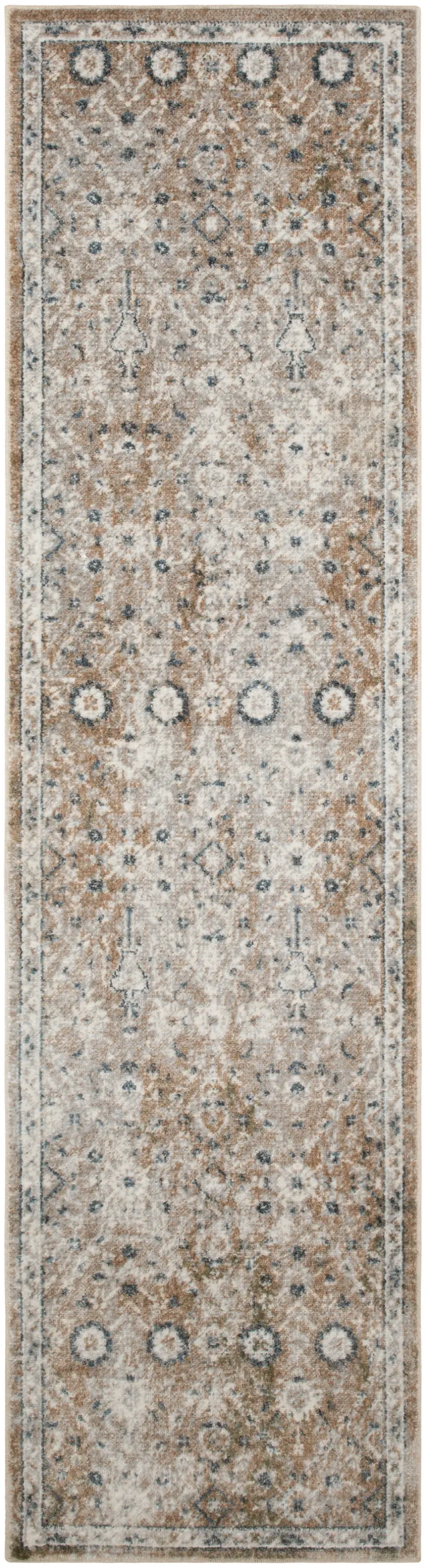 5' X 7' Gray Oriental Power Loom Washable Area Rug