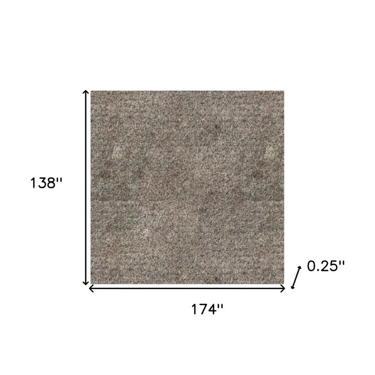 12' x 15' Gray Non Slip Rug Pad