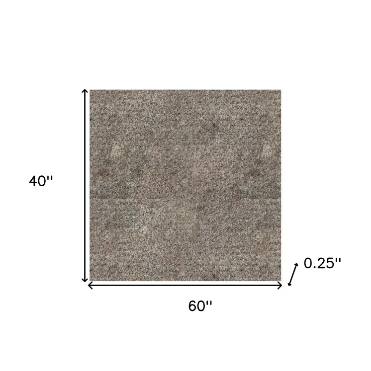 3' x 5' Gray Non Slip Rug Pad