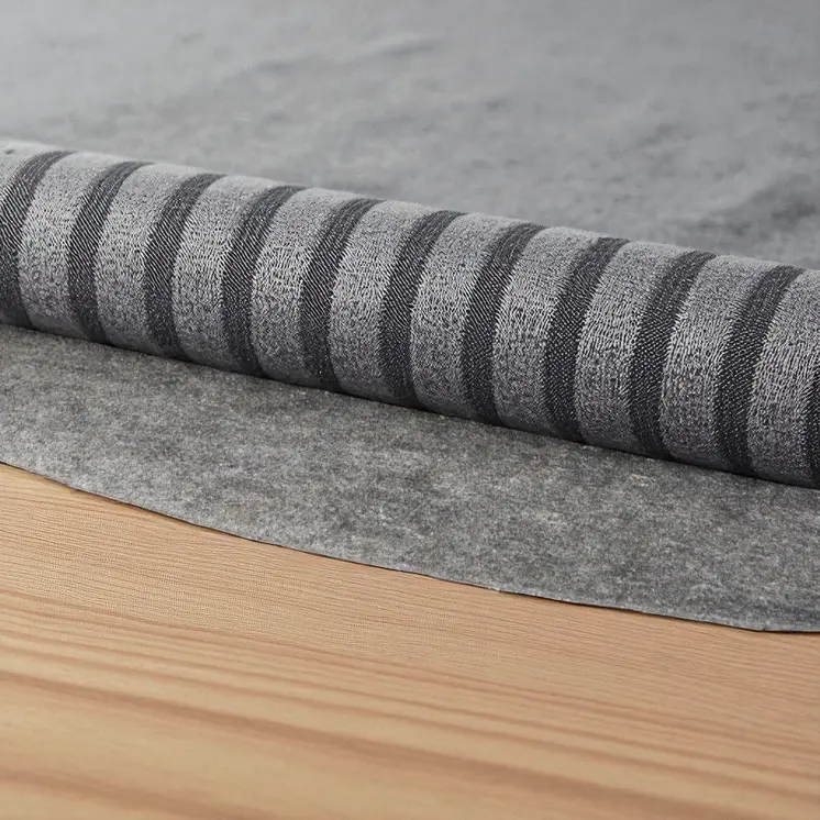 8' Round Gray Non Slip Rug Pad