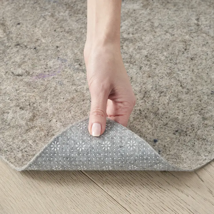 5' Round Gray Non Slip Rug Pad
