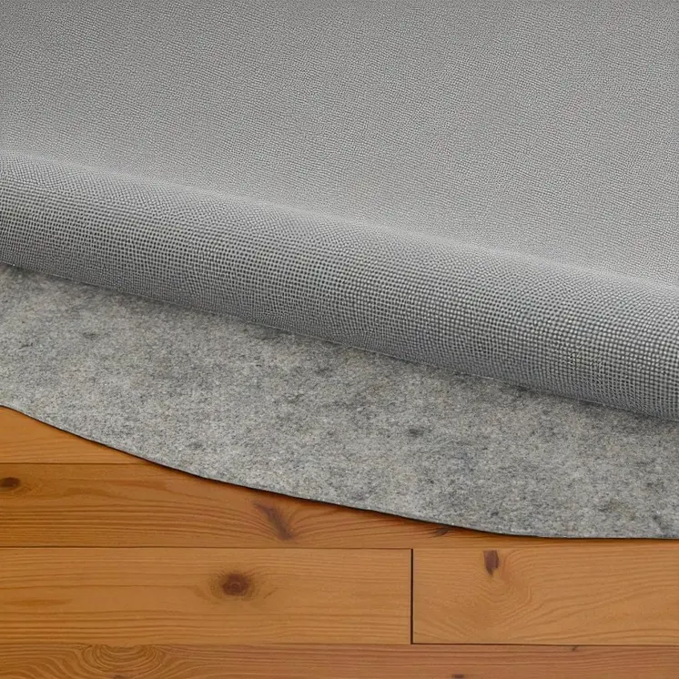 5' Round Gray Non Slip Rug Pad