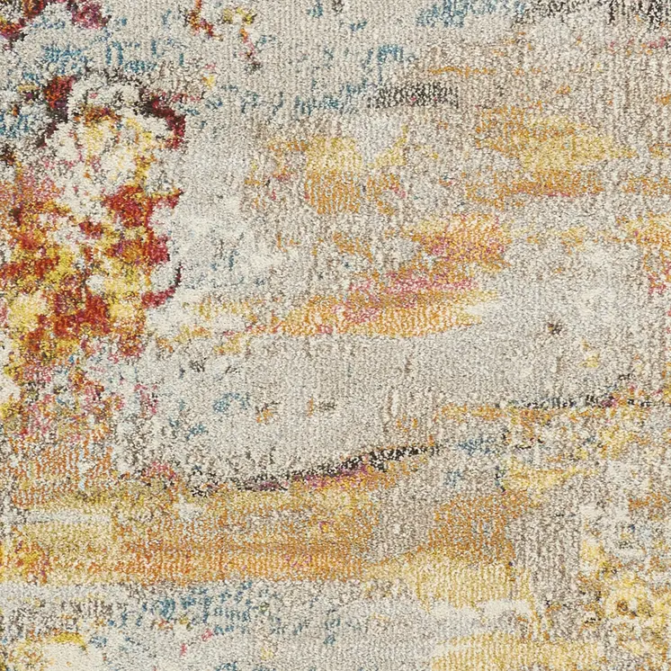 12' Blue And Gray Abstract Runner Rug