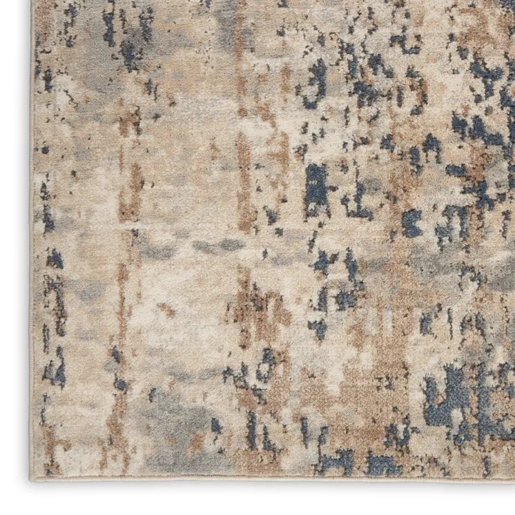 6' X 9' Beige Abstract Power Loom Area Rug