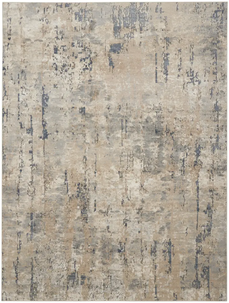 8' X 10' Beige Abstract Power Loom Area Rug