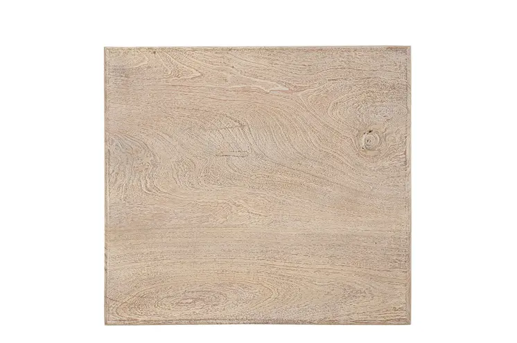 24" White Distressed Solid Wood Square End Table